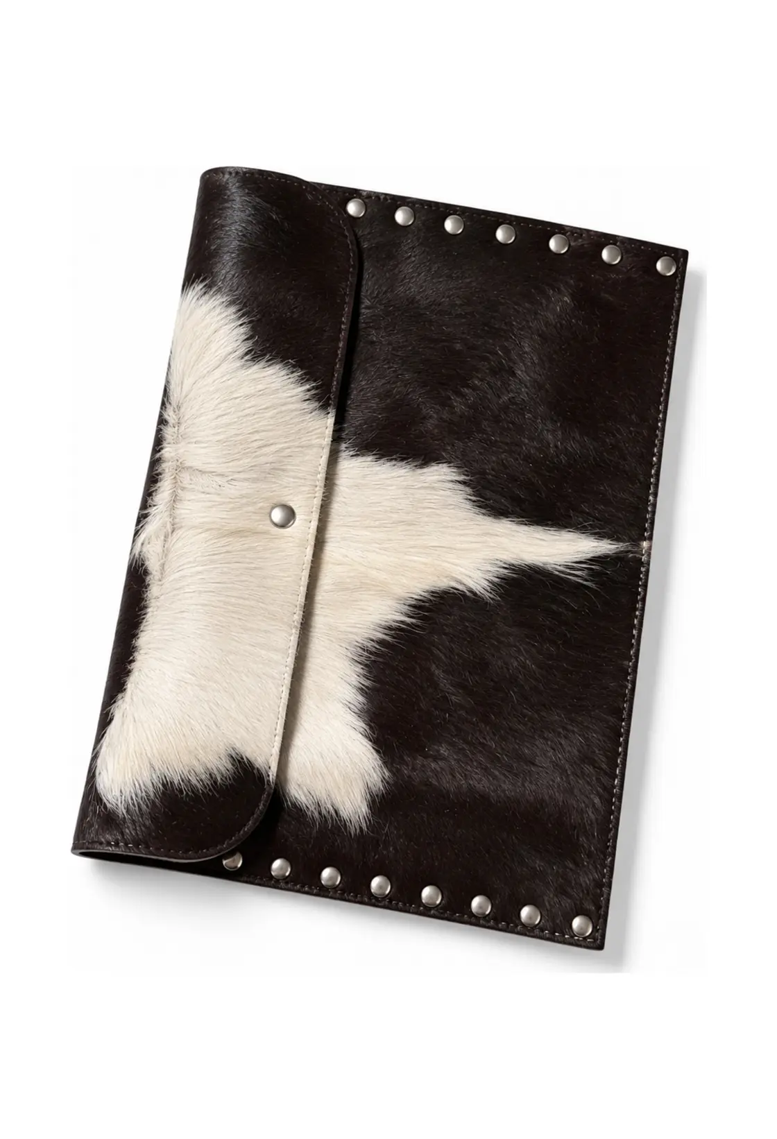 Case Notebook Pelo Preto e Branco, couro legítimo de pelos - Laçá